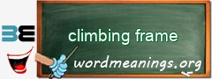 WordMeaning blackboard for climbing frame